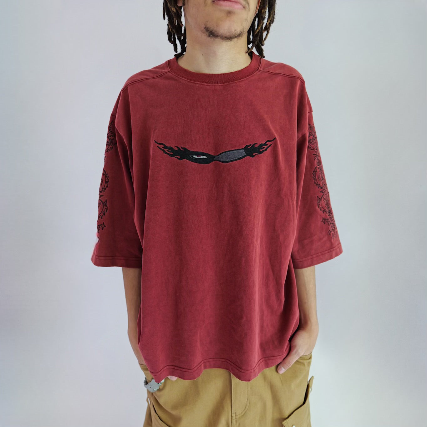 Flame tribal tee red