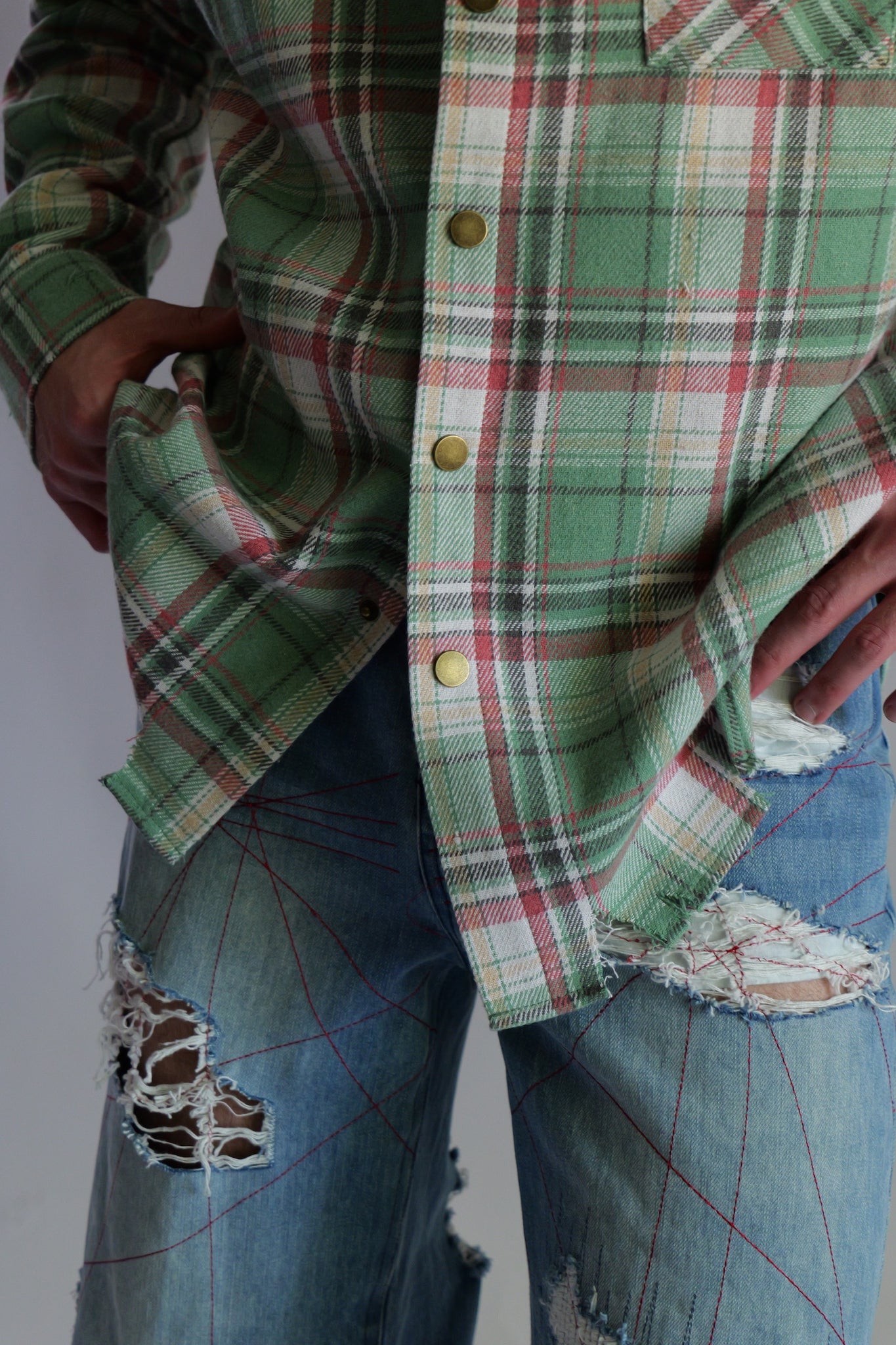 Green Three sword flannel