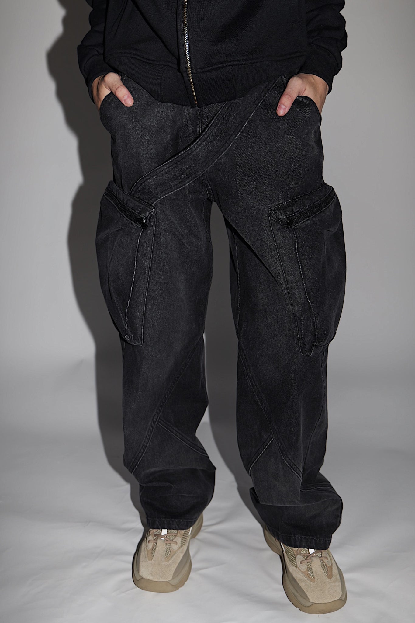 (Black) Brain cargo pants