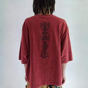 Flame tribal tee red