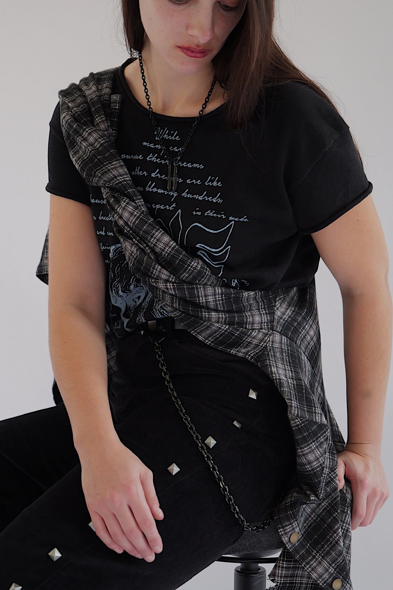 Black Three sword flannel