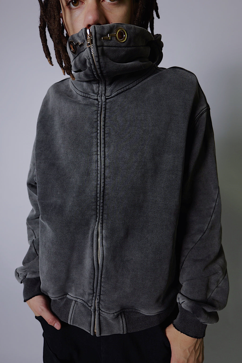 Spiral zip Grey