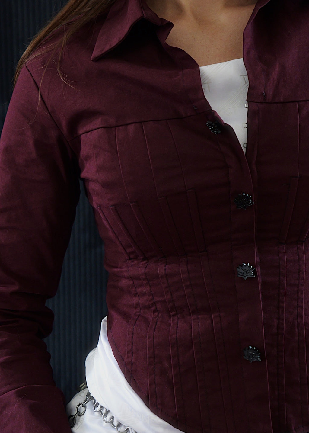 Maroon Flower corset top