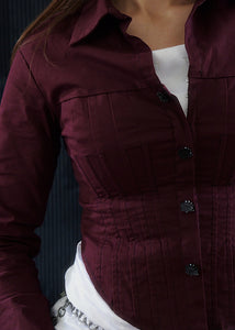 Maroon Flower corset top