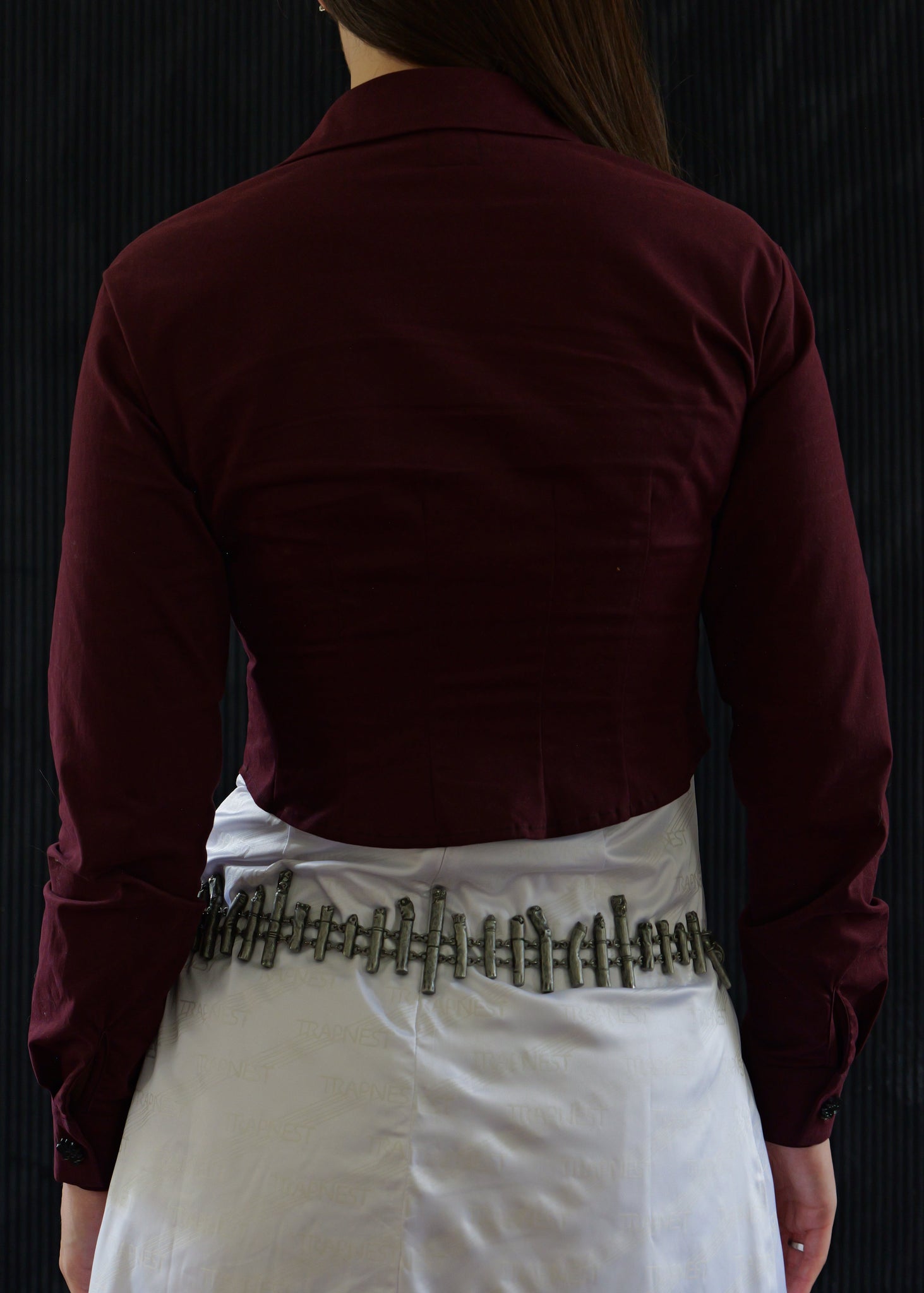 Maroon Flower corset top