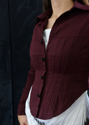 Maroon Flower corset top