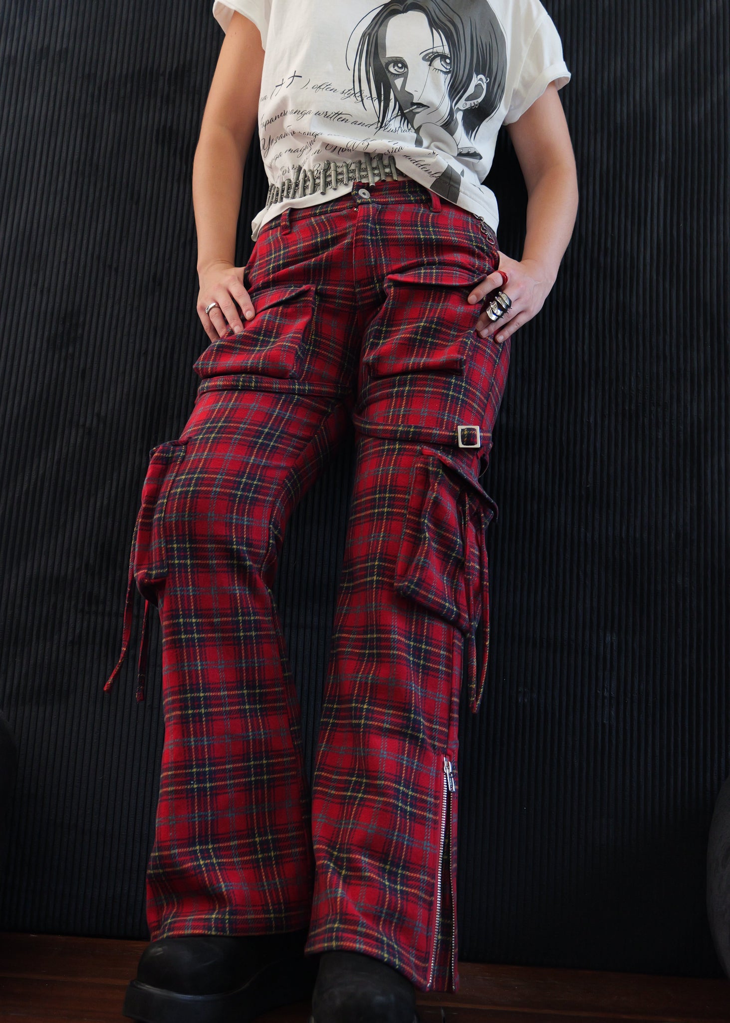 Plaid bondage cargos