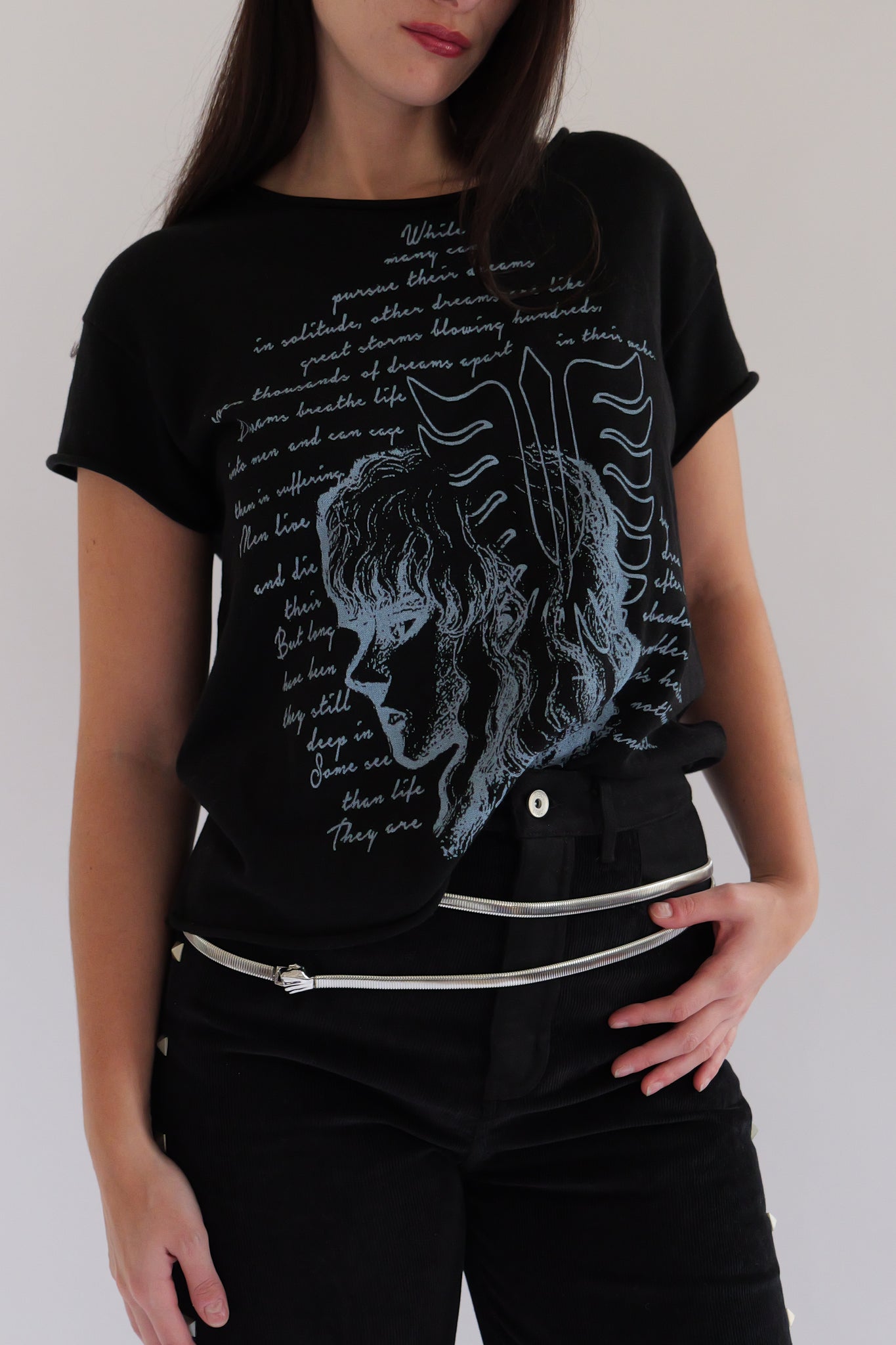 Black Poem Knit Tee
