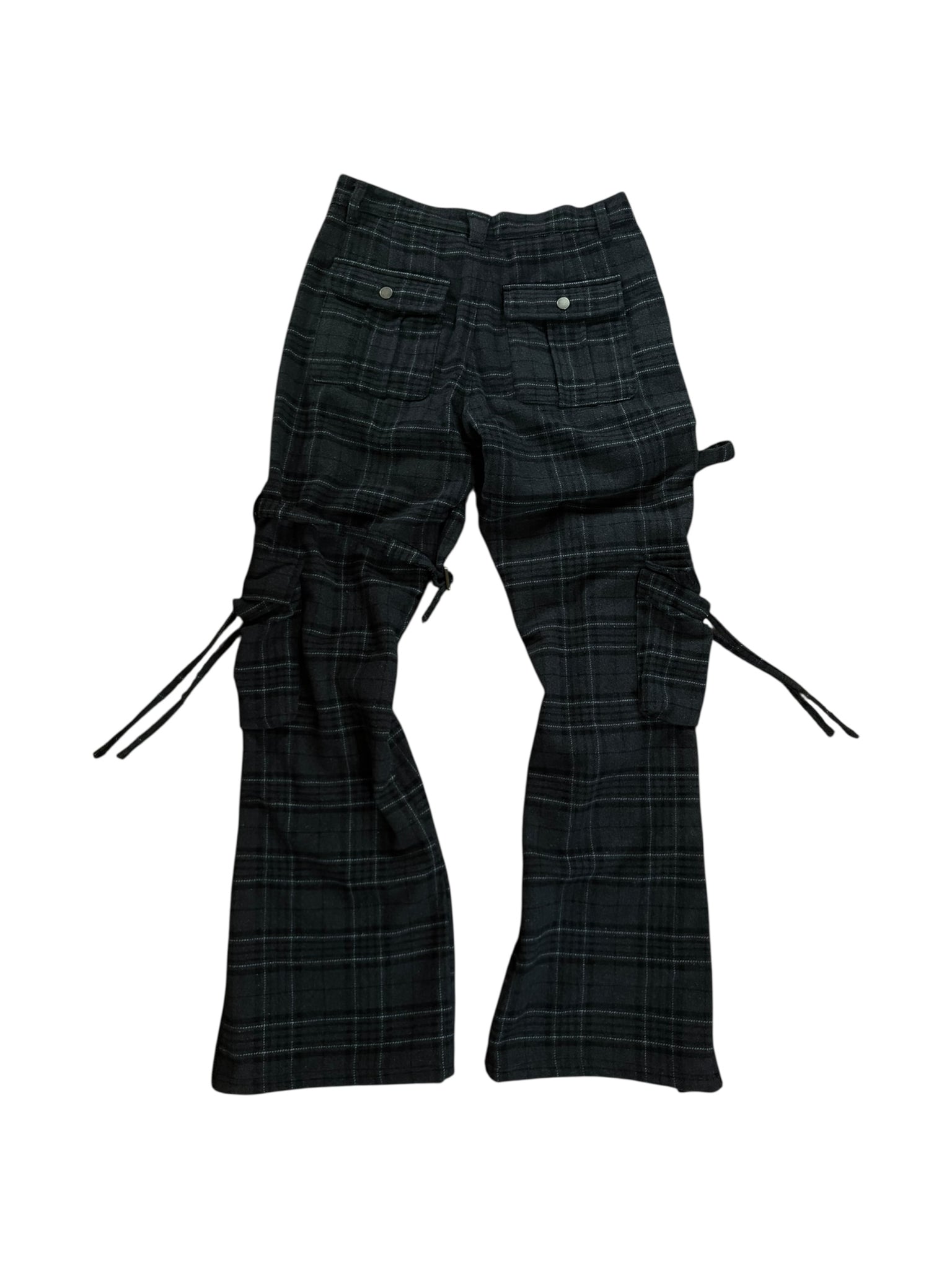 Black Plaid bondage cargos