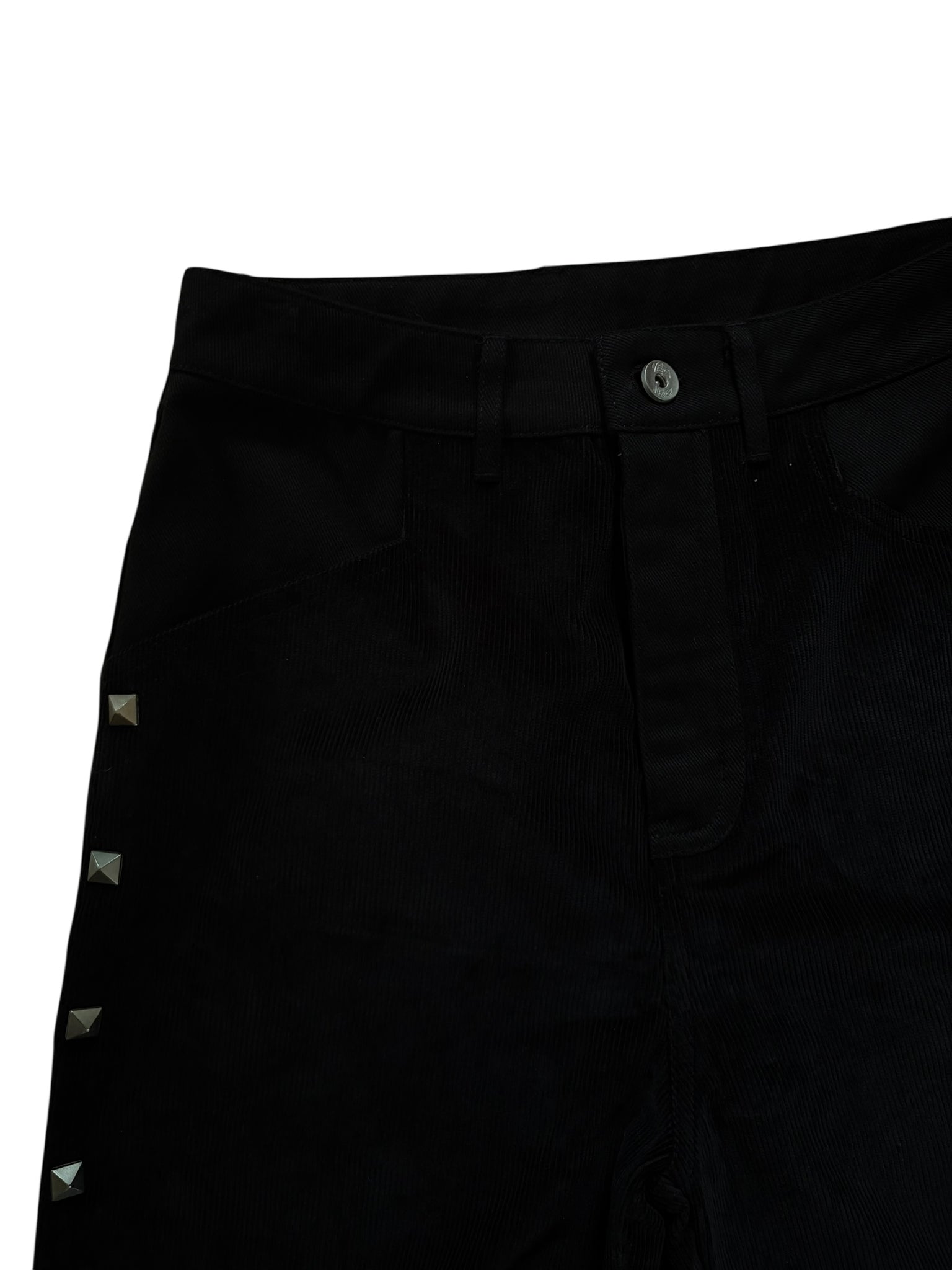 Black Studded Corduroy Pants