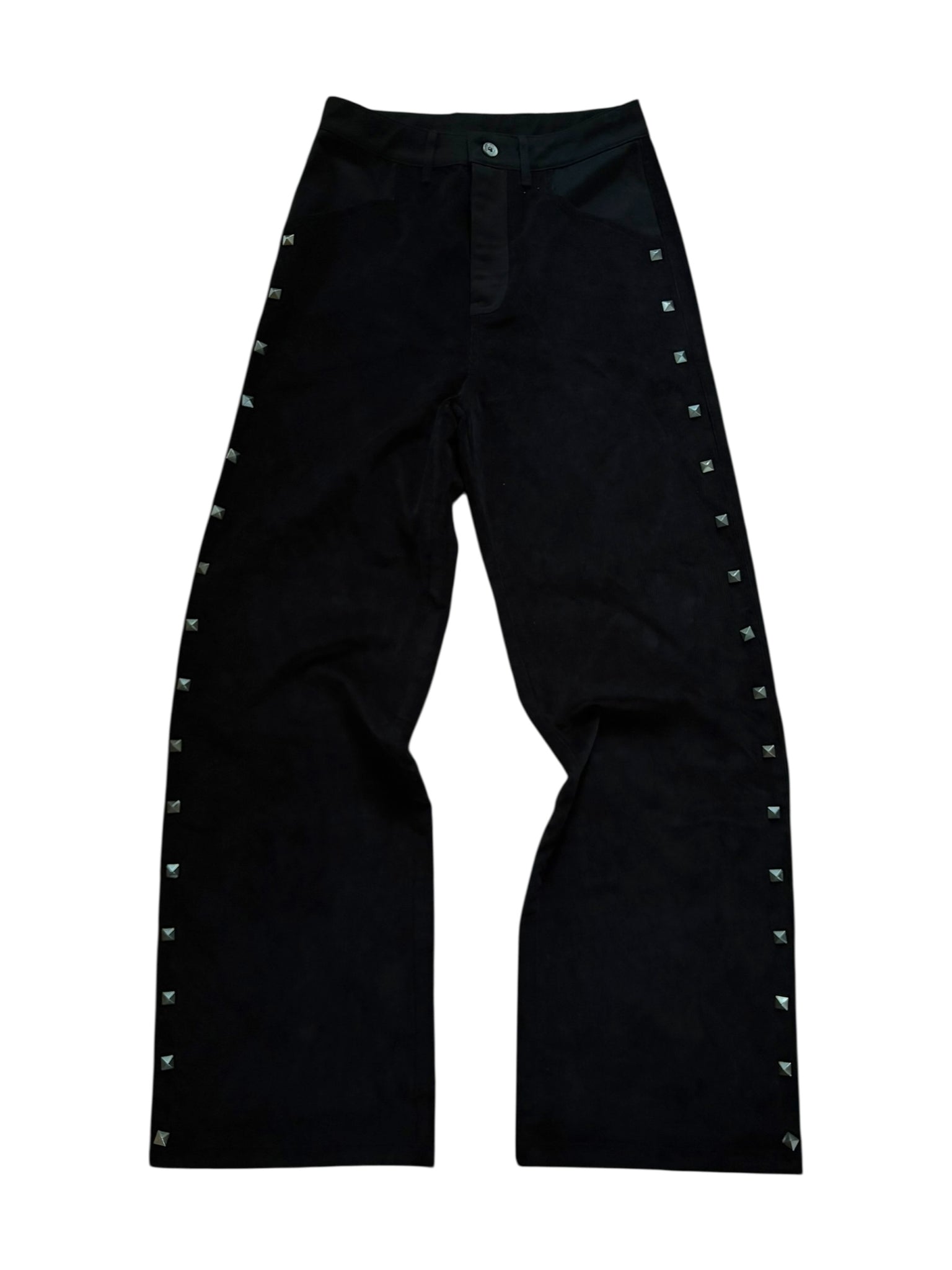 Black Studded Corduroy Pants